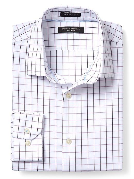 Banana Republic Mens Camden Fit Non Iron Multi Gingham Shirt Size L Tall - Prestine Purple