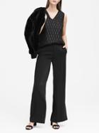 Banana Republic Womens High-rise Wide-leg Pant Black Size 4