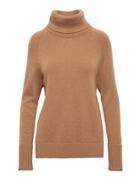 Banana Republic Womens Cashmere High-low Hem Turtleneck Sweater Camel Size L