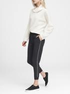 Banana Republic Womens Performance-stretch Side-stripe Jogger Pant Black Size L