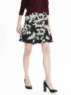 Banana Republic Womens Floral Flounce Hem Skirt Size 0 Petite - Black And White
