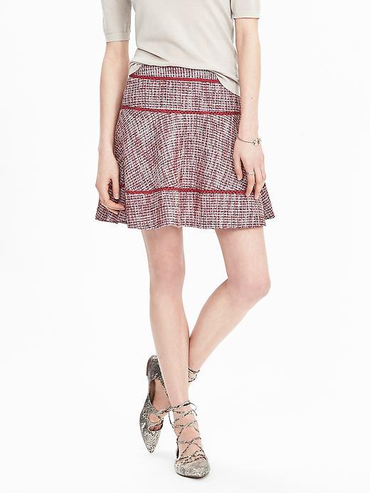 Banana Republic Womens Tiered Tweed Skirt Size 0 - Dusty Pink