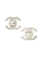 Banana Republic Mens Luxe Finds   Chanel Silver Turnlock Clip-on Earring Silver Size One Size