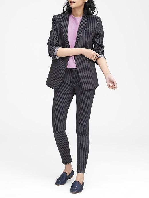 Banana Republic Petite Long And Lean-fit Long And Lean-fit Pinstripe Blazer