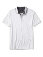Banana Republic Mens Luxe Stripe Collar Polo Size Xl - White