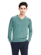 Banana Republic Mens Silk Cotton Cashmere Vee Sweater Pullover Size L Tall - Teal