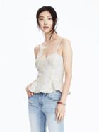 Banana Republic Womens Heritage Embroidered Corset Top Size 0 - White