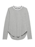 Banana Republic Womens Supima Cotton Curved-hem T-shirt Heather Gray Size Xs
