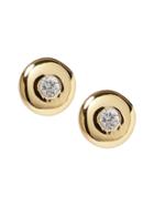 Banana Republic Womens Everyday Luxuries 14k Gold-plated Cz Stud Earring Gold Size One Size