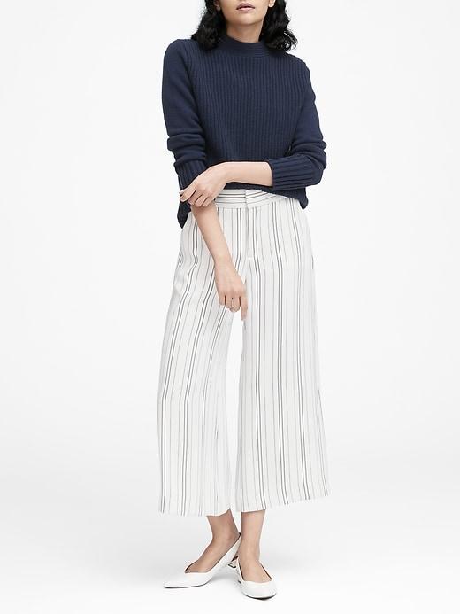 Banana Republic High-rise Wide-leg Cropped Pant