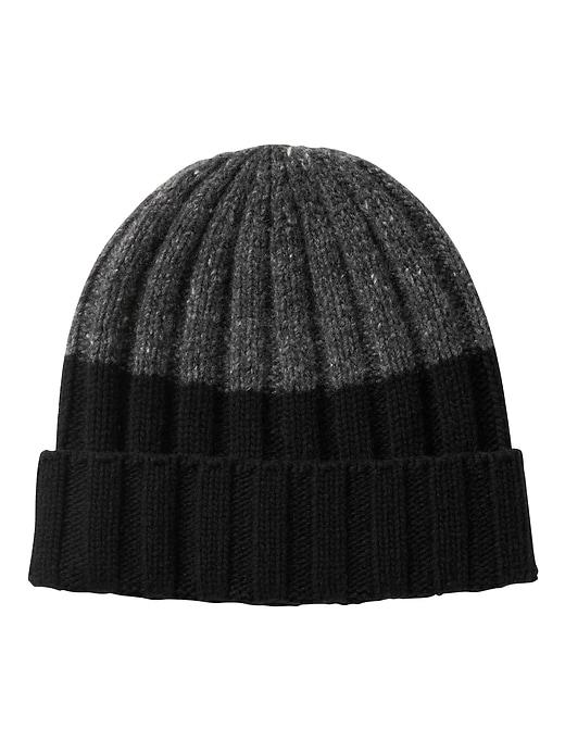 Banana Republic Mens Color-blocked Beanie Black & Gray Size One Size