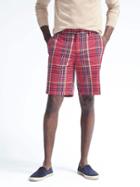 Banana Republic Mens Aiden Plaid Oxford Short - Red