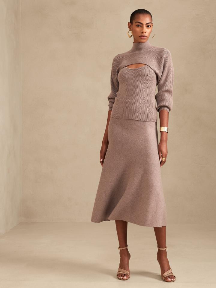 Asti Ribbed Sweater Skirt