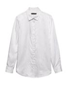 Banana Republic Womens Dillon Classic-fit Stripe Soft Shirt Mini Stripe Size Xl