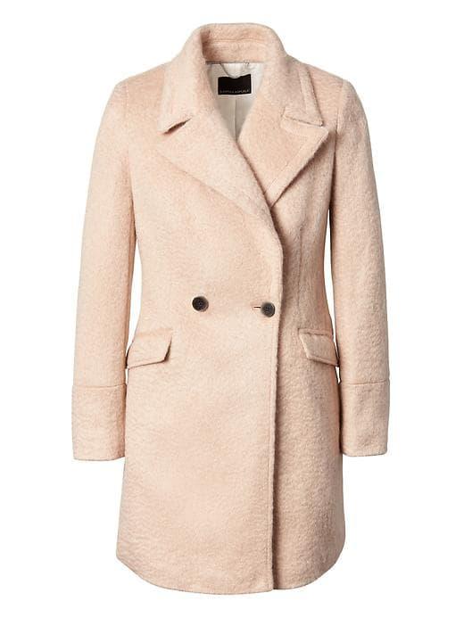 Banana Republic Womens Heritage Mohair Blend Topcoat - Soft Pink