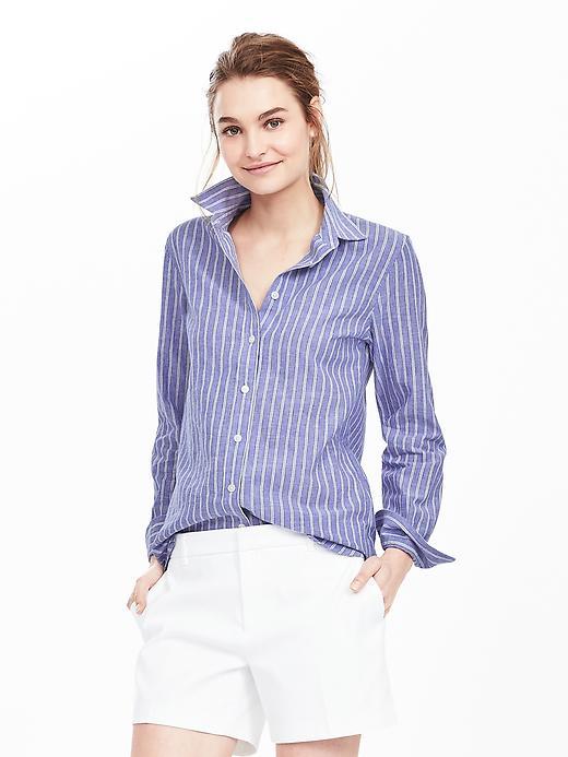 Banana Republic Womens Dillon Fit Shirt Size L - Patchwork Blue
