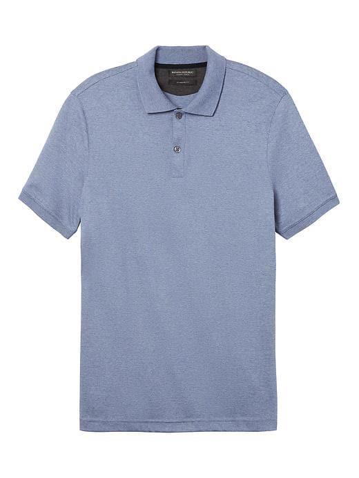 Banana Republic Mens Luxury-touch Polo Shirt Cerulean Blue Size L