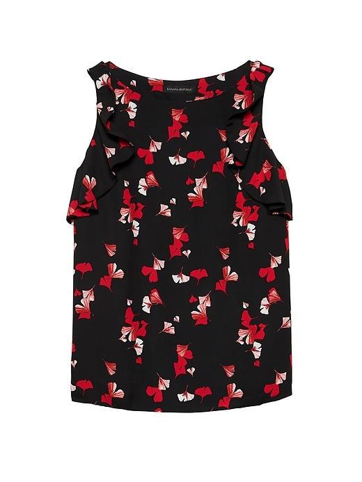 Banana Republic Petite Floral Flutter-sleeve Top