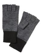 Banana Republic Mens Boiled Wool Fingerless Gloves - Gray