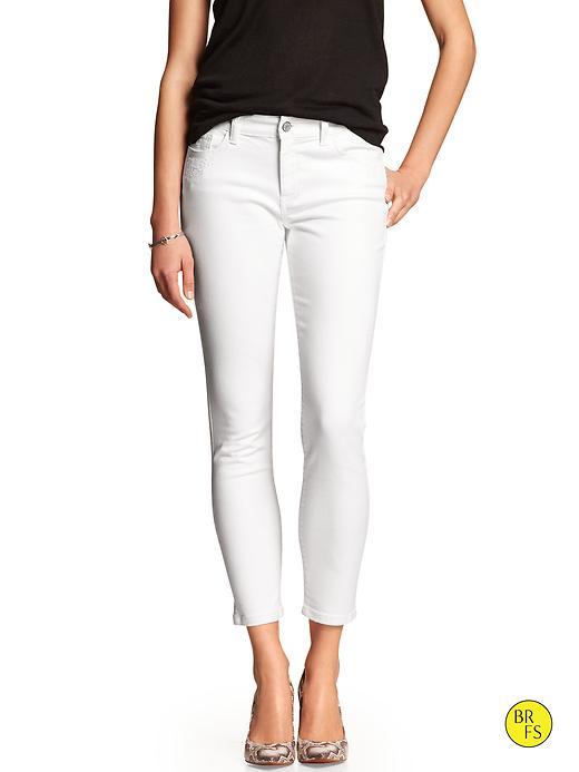 Banana Republic Womens Factory Skinny Fit Jean Size 24 Regular Petite - White Denim