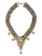 Banana Republic Woven Sparkle Necklace Size One Size - Silver