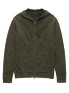 Banana Republic Mens Cotton Textured Full-zip Sweater Hoodie Hemlock Green Size Xl