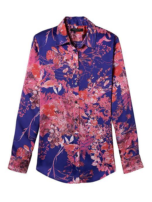 Banana Republic Womens Dillon Fit Floral Shirt - Purple