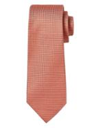 Banana Republic Mens Micro Geo Silk Nanotex Tie Orange Pop Size One Size