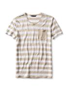 Banana Republic Mens Heritage Stripe Linen Tee Size L Tall - Silver Dollar