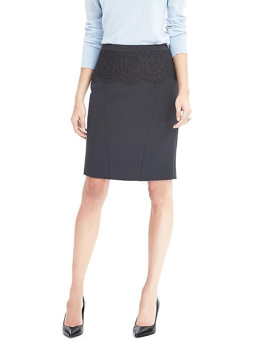 Banana Republic Womens Lace Top Pencil Skirt Size 8 - Pacific Navy