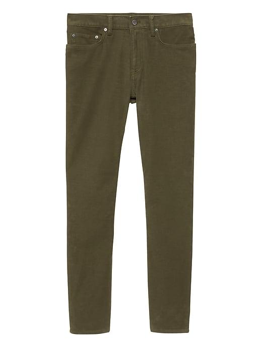 Banana Republic Mens Skinny Brushed Traveler Pant Rich Olive Green Size 26w