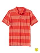 Banana Republic Mens Factory Rugby Stripe Polo Shirt Blood Orange Size Xxl