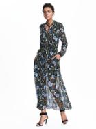 Banana Republic Womens Tie Neck Maxi Shirtdress Size L - Moonless Night