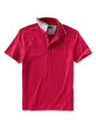 Banana Republic Performance Pieced Chest Stripe Polo - Chava Red