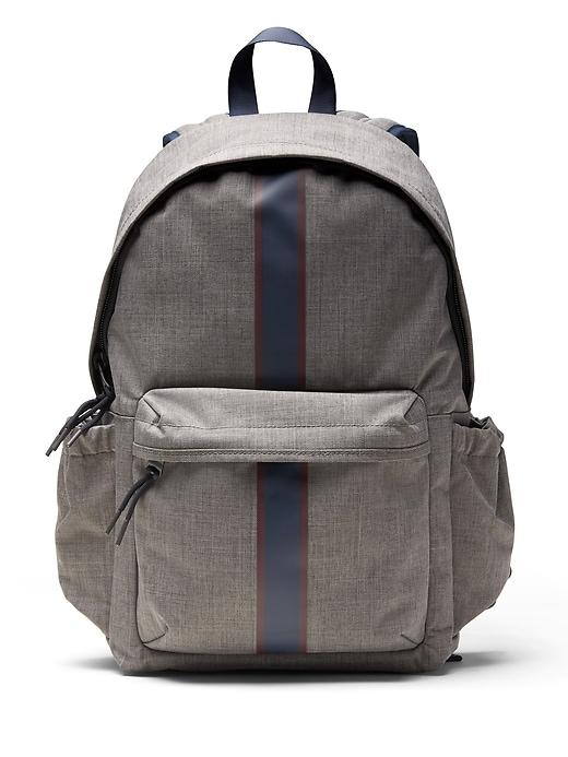 Banana Republic Mens Heathered Racing Stripe Backpack Medium Gray Size One Size