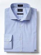 Banana Republic Mens Monogram Micro Gingham Shirt - Pure Blue