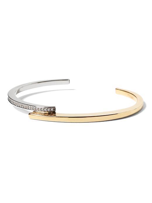 Banana Republic Womens Bold Basics Bypass Cuff - Mixed Metal