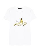 Banana Republic Womens Supima Cotton Banana Graphic T-shirt White Size M