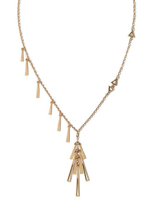 Banana Republic Triangle Y Necklace Size One Size - Brass