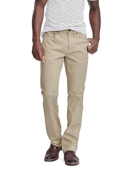 Banana Republic Mens Straight Stretch Chino Pant - Graham Cracker