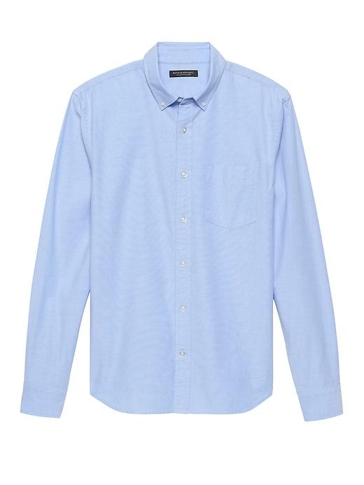 Banana Republic Untucked Slim-fit Cotton Oxford Shirt