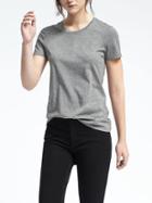Banana Republic Womens Short Sleeve Supima Crew Tee - Medium Heather Gray