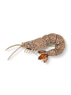 Banana Republic Womens Jeweled Shrimp Brooch Gold Size One Size