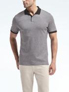 Banana Republic Mens Luxury Touch Mini Stripe Polo - Black