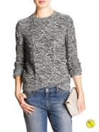 Banana Republic Womens Factory Cable-knit Sweater Black Size S