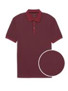 Banana Republic Mens Slim Luxury-touch Jacquard Tipped Polo Shirt Burgundy Size L