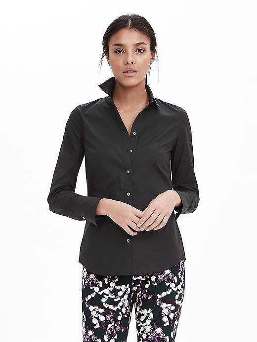 Banana Republic Womens Riley Fit Poplin Shirt Size 0 - Black