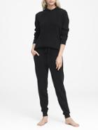 Banana Republic Womens Cashmere Textured Side-stripe Jogger Pant Black Size Xxl