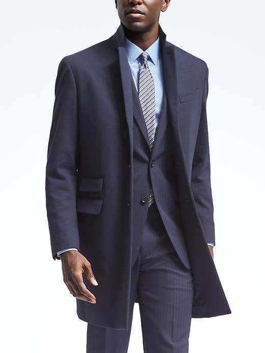 Banana Republic Mens Knit Topcoat - Navy