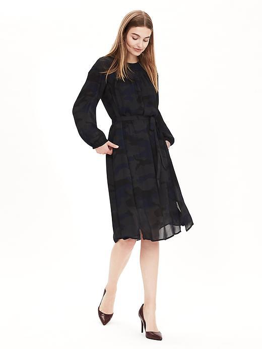 Banana Republic Womens Camo Shirtdress Size 0 - Blue Print